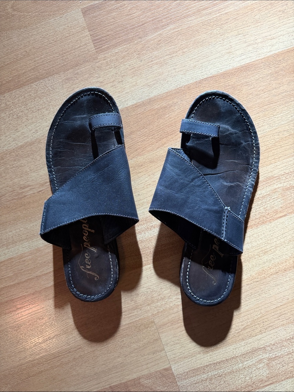 Women’s Black Leather Slide Sandals